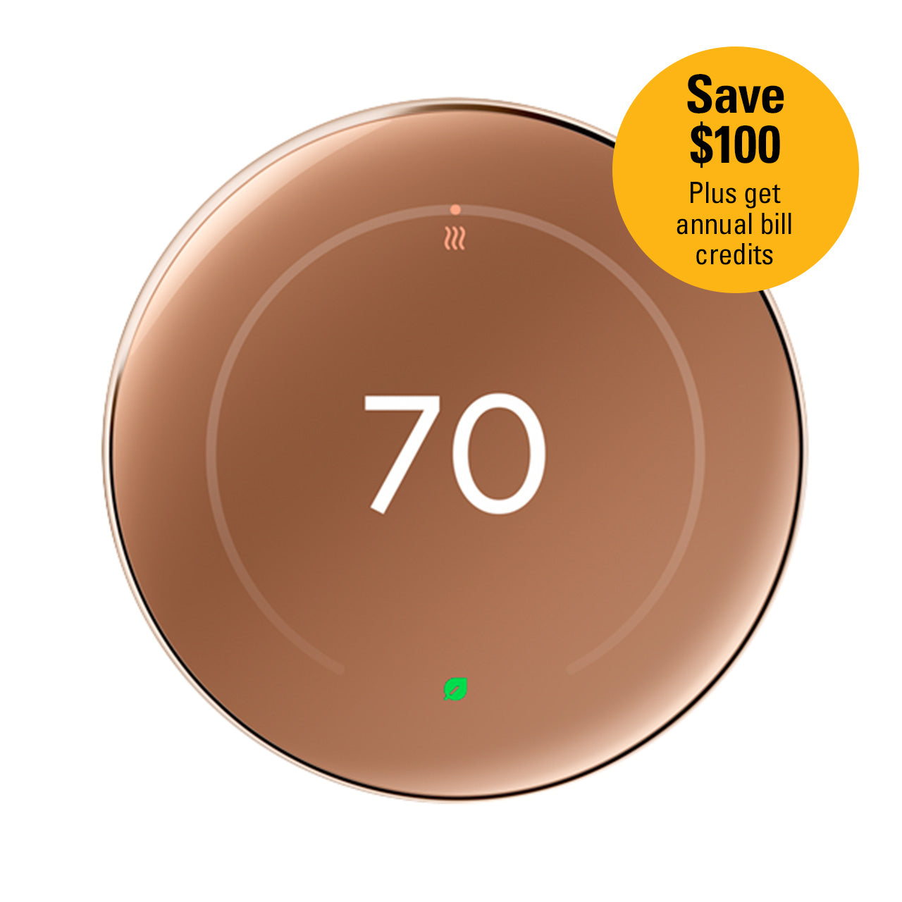 Google Nest Learning Thermostat (4th gen), Polished Gold