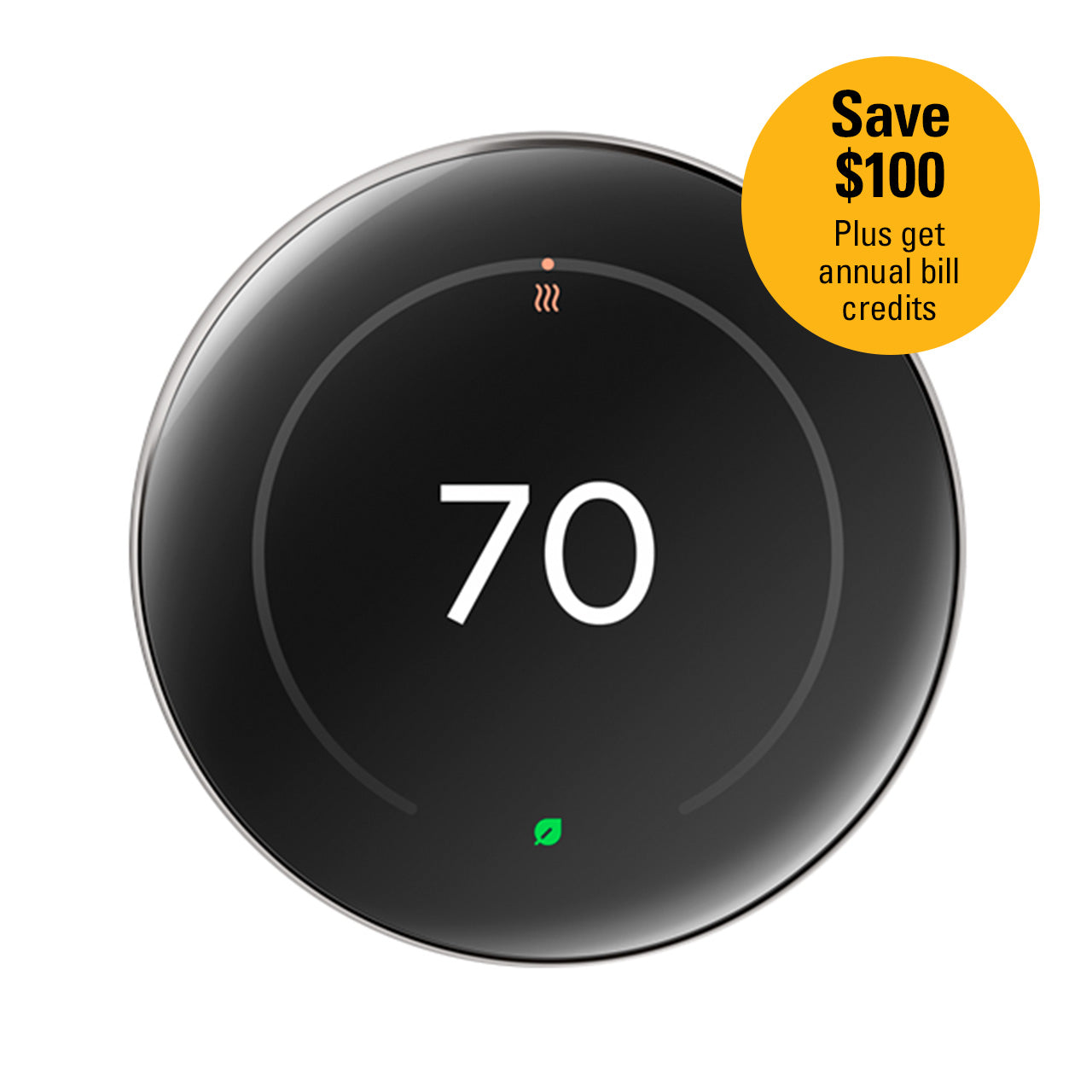 Google Nest Learning Thermostat (4th gen), Polished Silver
