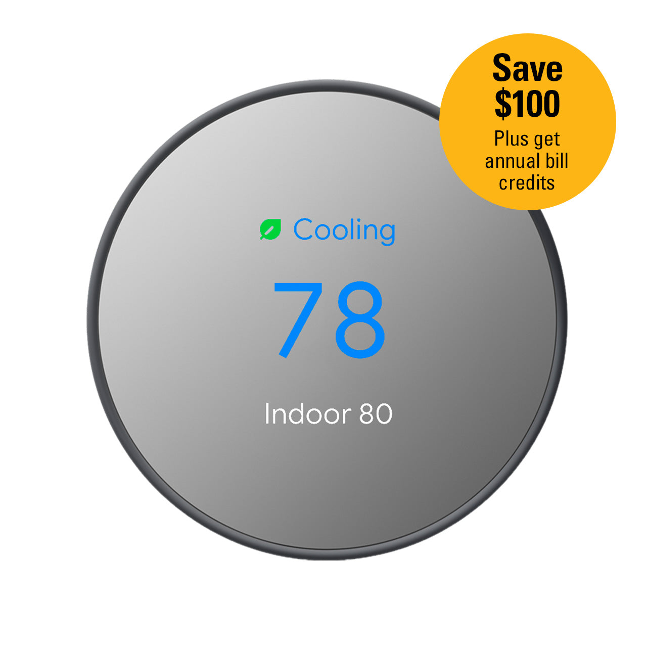 Google Nest Thermostat, Charcoal