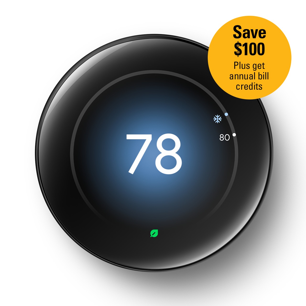 Google Nest Learning Thermostat (4th gen), Polished Obsidian