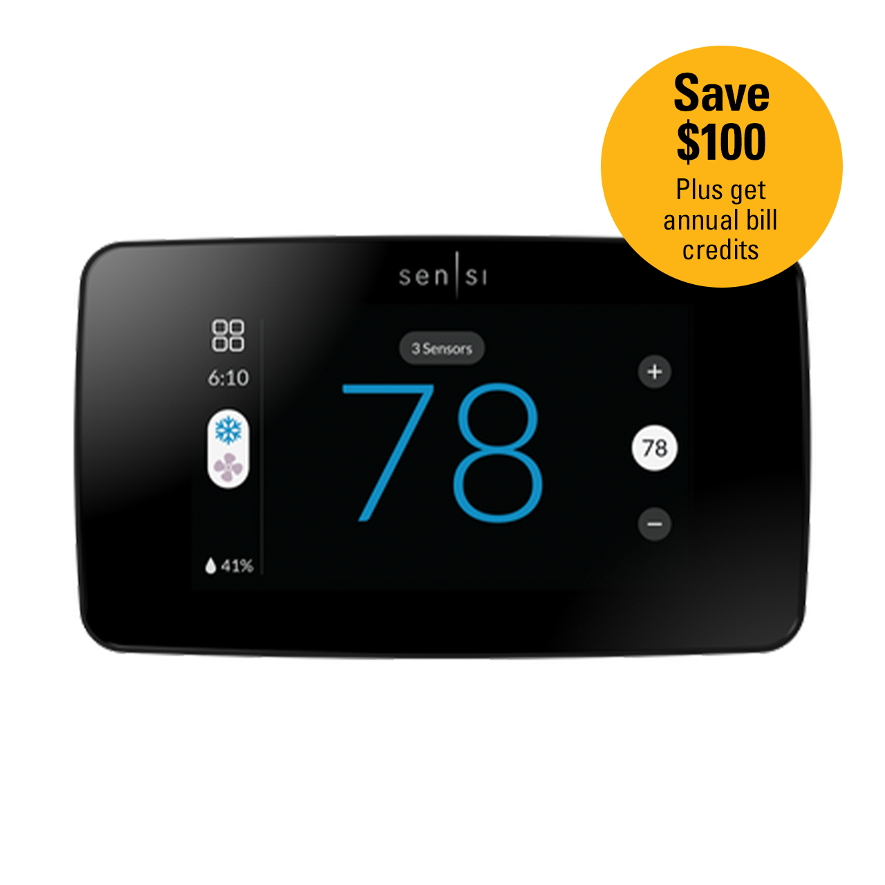 Sensi Touch 2 Smart Thermostat, Black